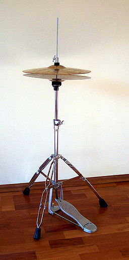 A photo of a hihat (or bass drum)